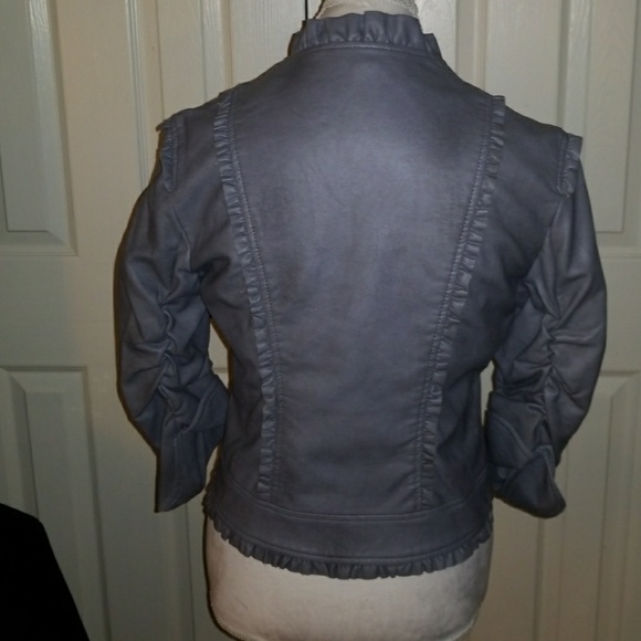 Grey Faux Leather Jacket - Picture 2 of 4